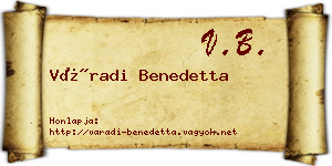 Váradi Benedetta névjegykártya